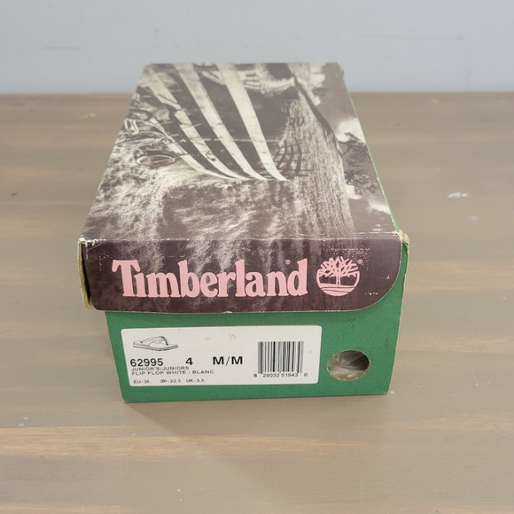 Timberland Blue White Flip Flops Size 4 Youth New in Box - Picture 4 of 4